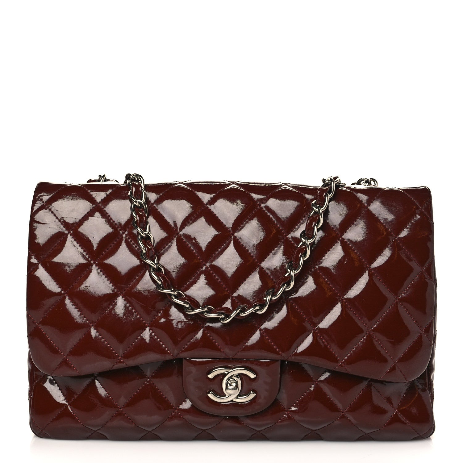 Chanel Patent Jumbo Single Flap Bordeaux 1 of 8