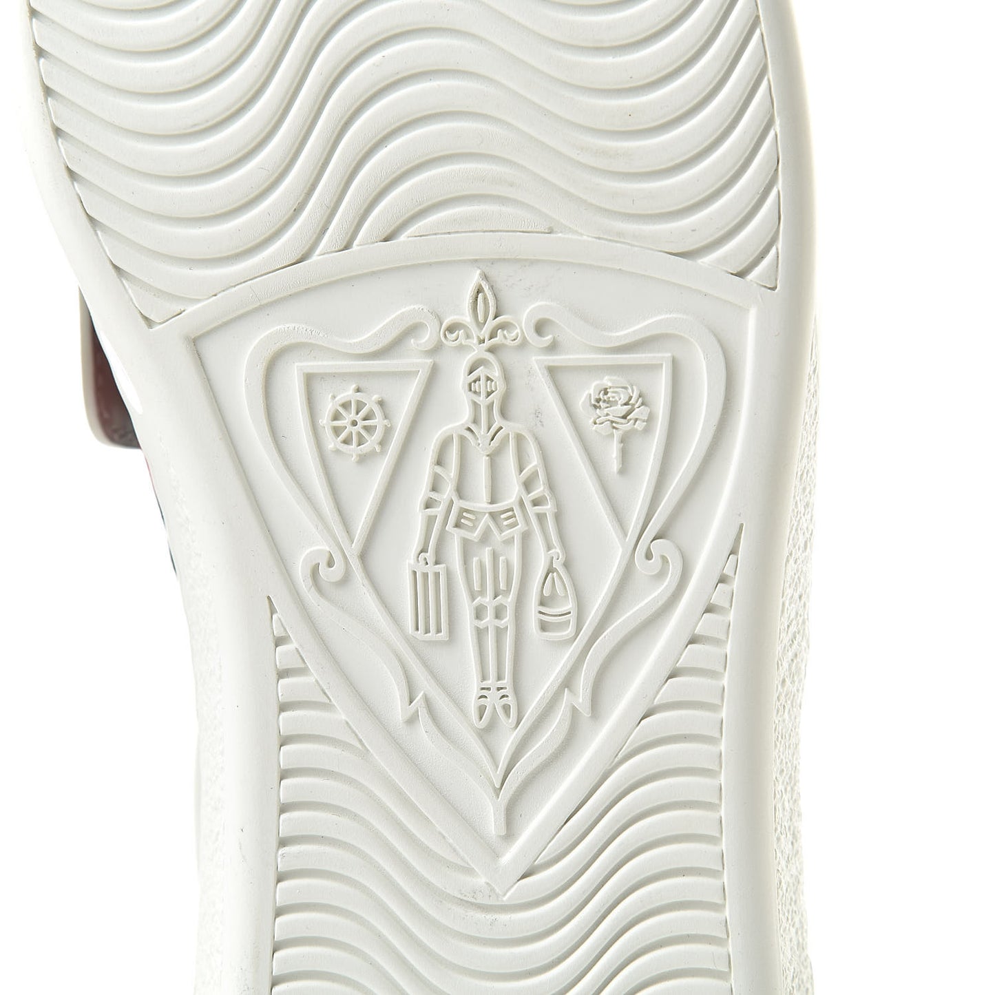 Calfskin Ayers Embroidered Web Mens Ace Removable Patches High Top Sneakers 7.5 White