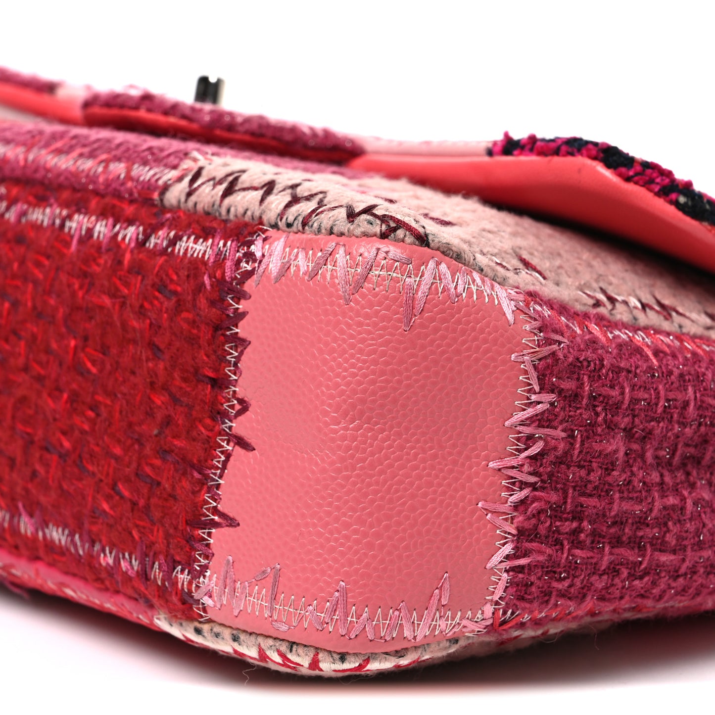 Tweed Patchwork Jumbo Single Flap Pink