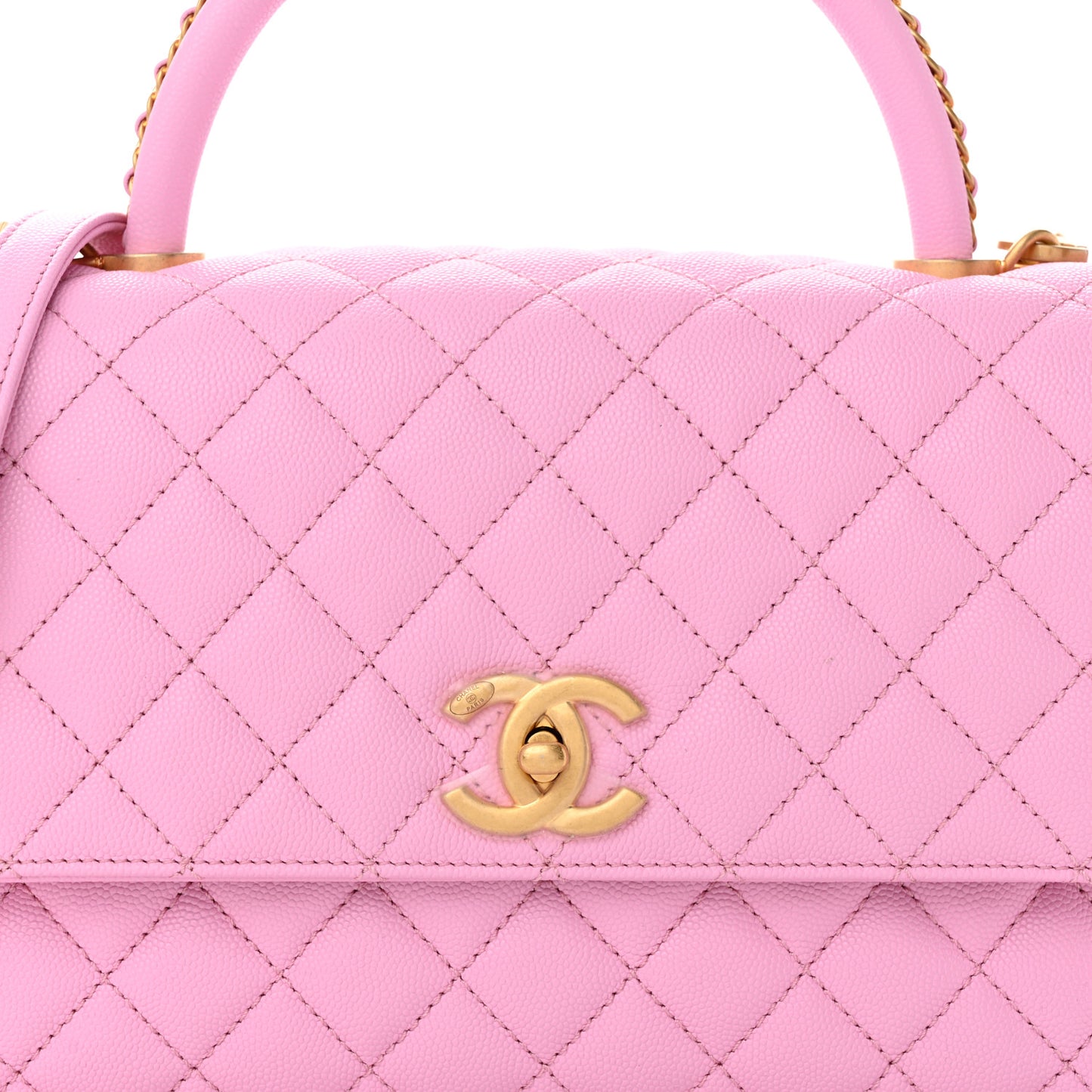 Caviar Quilted Small Coco Chain Handle Flap Lilas