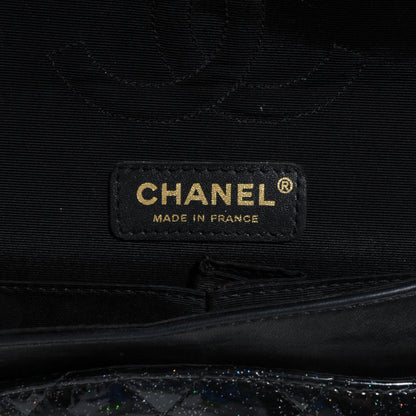 Chanel Glitter Patent Quilted Evening Star Medium Double Flap Black 6 of 9