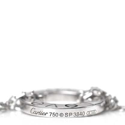 Cartier 18K White Gold 2 Diamond LOVE Necklace 4 of 7