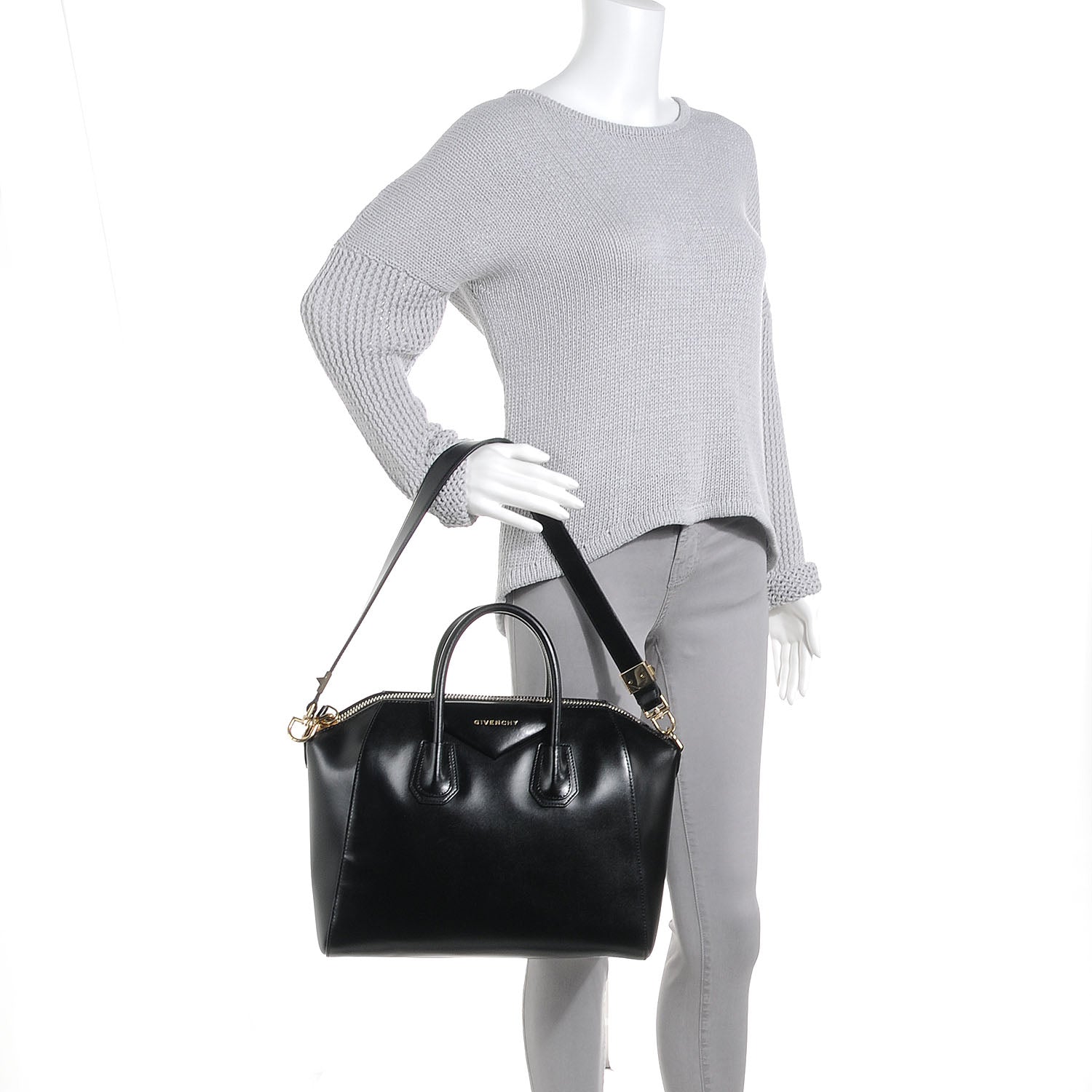 Givenchy Shiny Lord Calfskin Medium Antigona Black 2 of 7