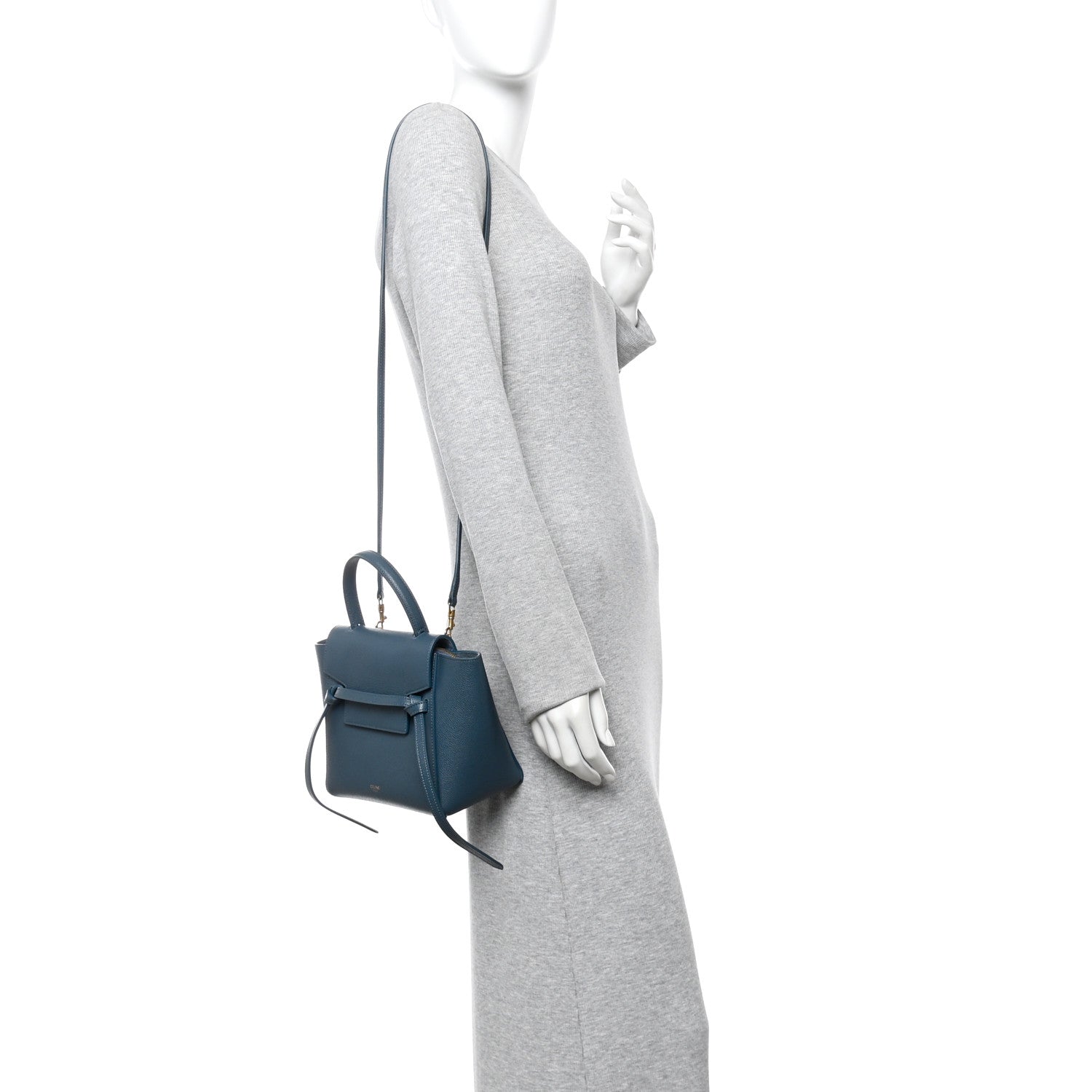 Celine Grained Calfskin Nano Belt Bag Abyss Blue 2 of 10