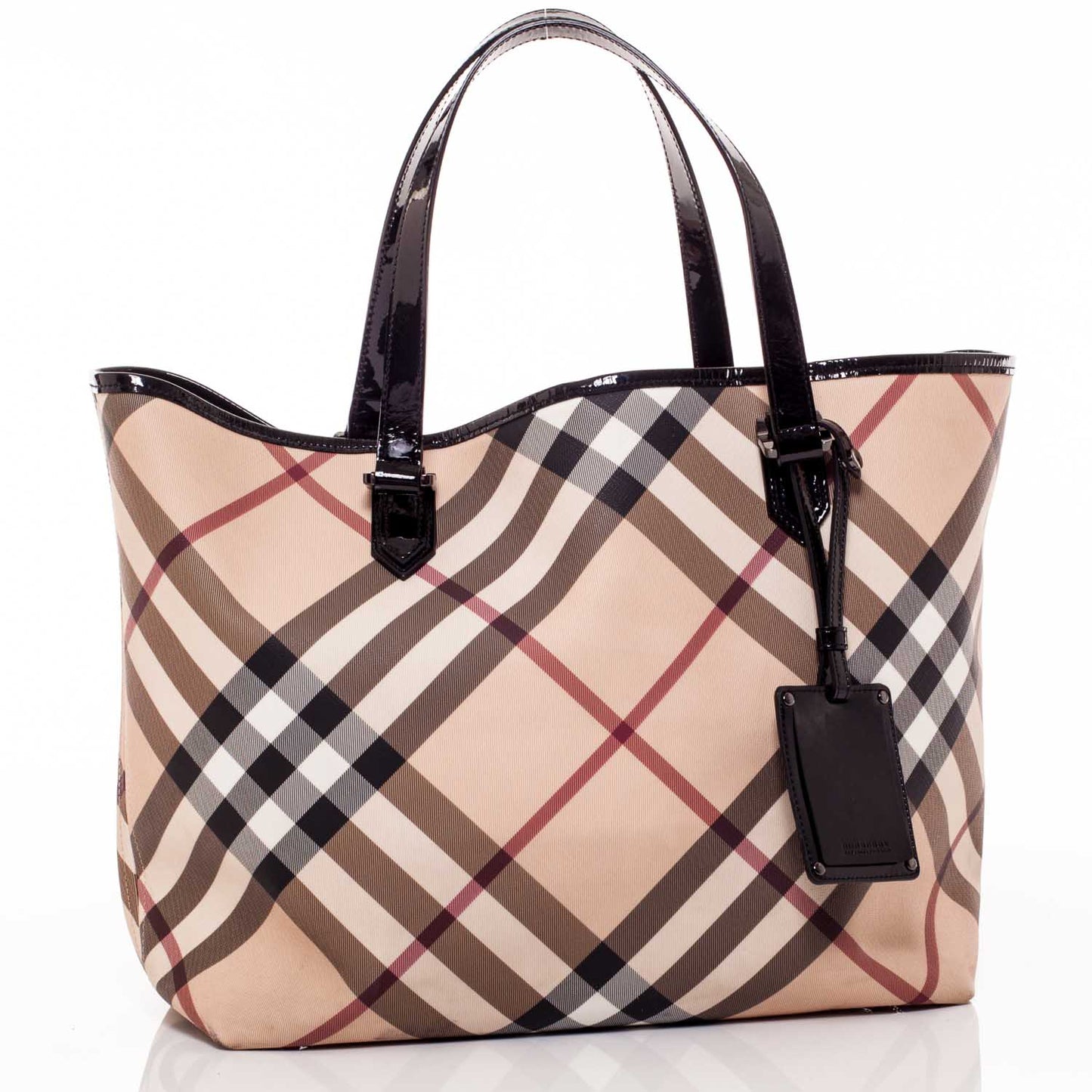 Patent Trim Nova Check Nickie Tote