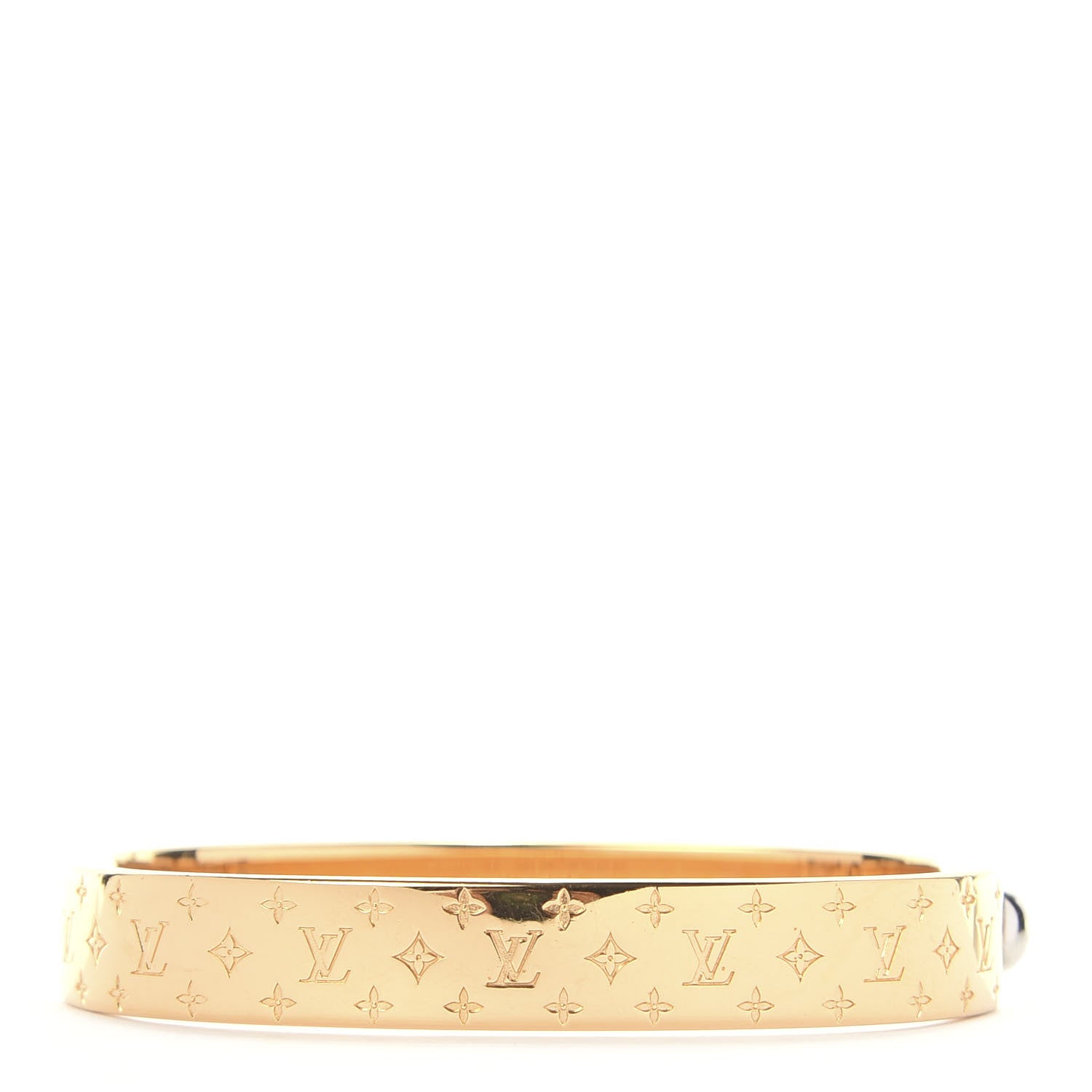 Louis Vuitton Brass Monogram Nanogram Cuff S Gold 1 of 4