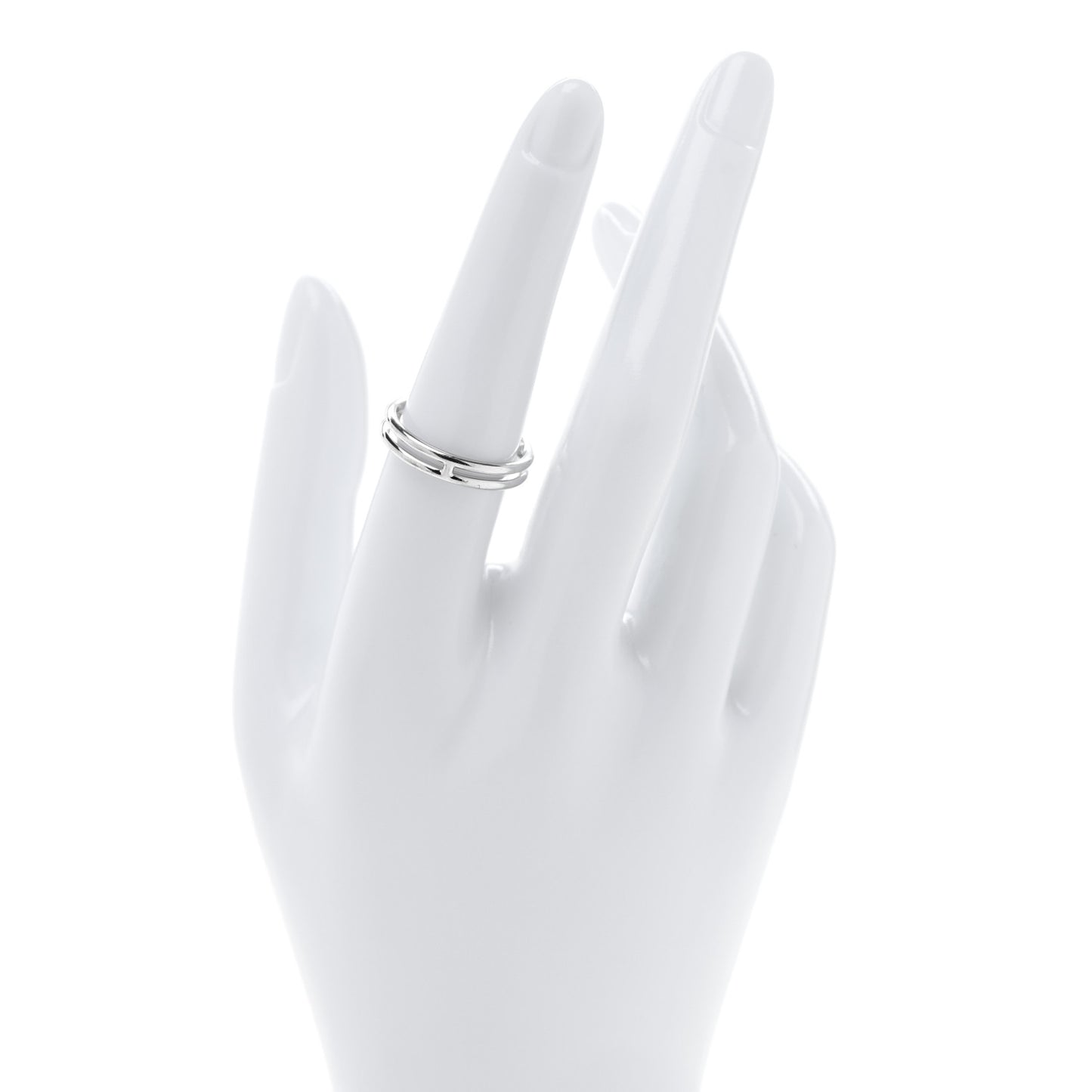 18K White Gold Ariane Wedding Band Ring 55 7.25