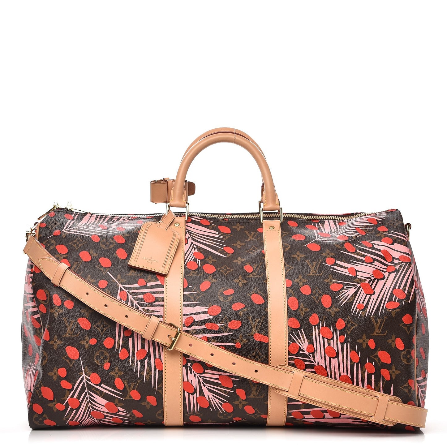 Monogram Jungle Dots Keepall Bandouliere 50 Sugar Pink Poppy