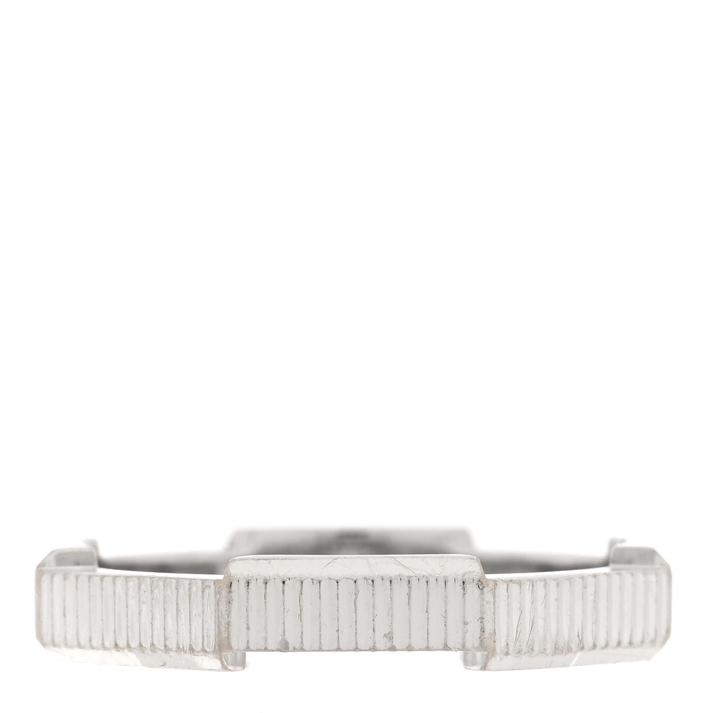 18K White Gold 4mm Link To Love Striped Ring 58 8.5