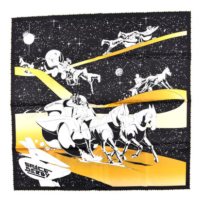 Hermes Silk Space Derby Scarf 90 Black White Gold 1 of 5