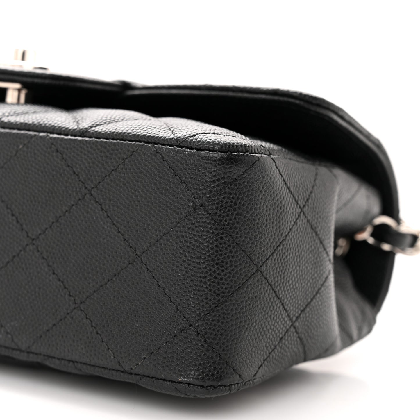 Caviar Quilted Mini Rectangular Flap Black