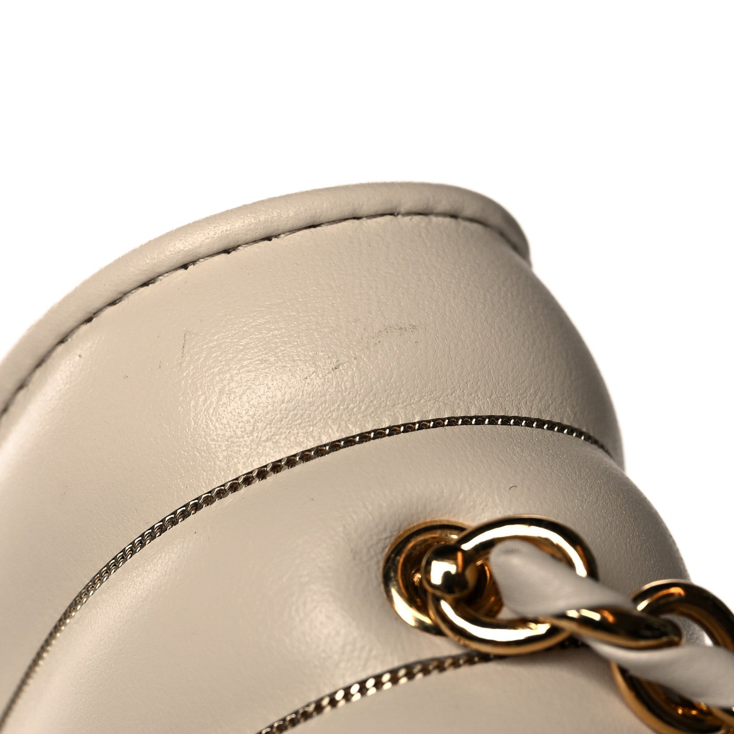 Salvatore Ferragamo Nappa Vertical Quilted Ginny Shoulder Bag White 10 of 12