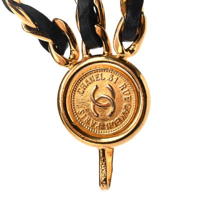 Chanel Lambskin Chain CC Medallion Belt Black Gold 4 of 4