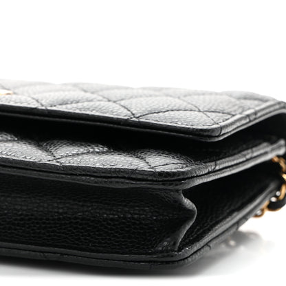 Chanel Caviar Quilted CC Turnlock Wallet On Chain WOC Black 11 of 12