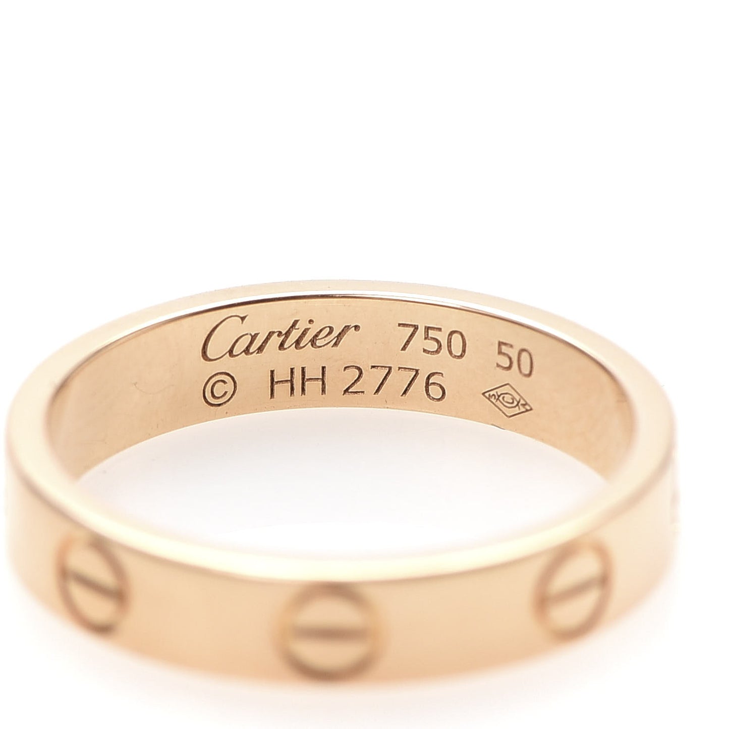 18K Pink Gold 3.5mm LOVE Wedding Band Ring 50 5.25