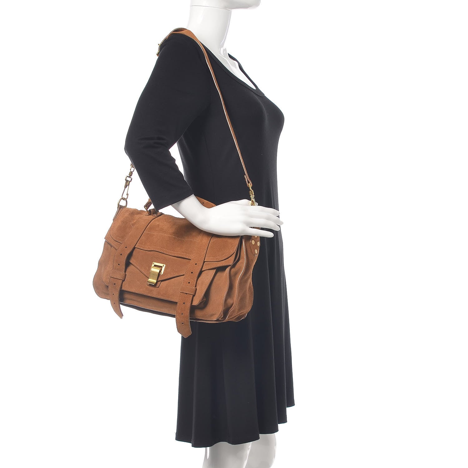 Proenza Schouler Suede Medium PS1 Satchel Tobacco 2 of 13