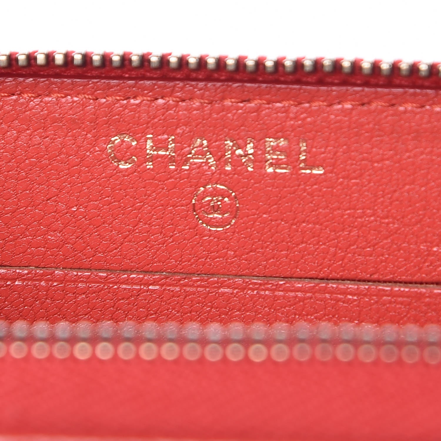 Chanel Shiny Goatskin Diagonal Quilted Small Zip Around Wallet Red 6 of 13