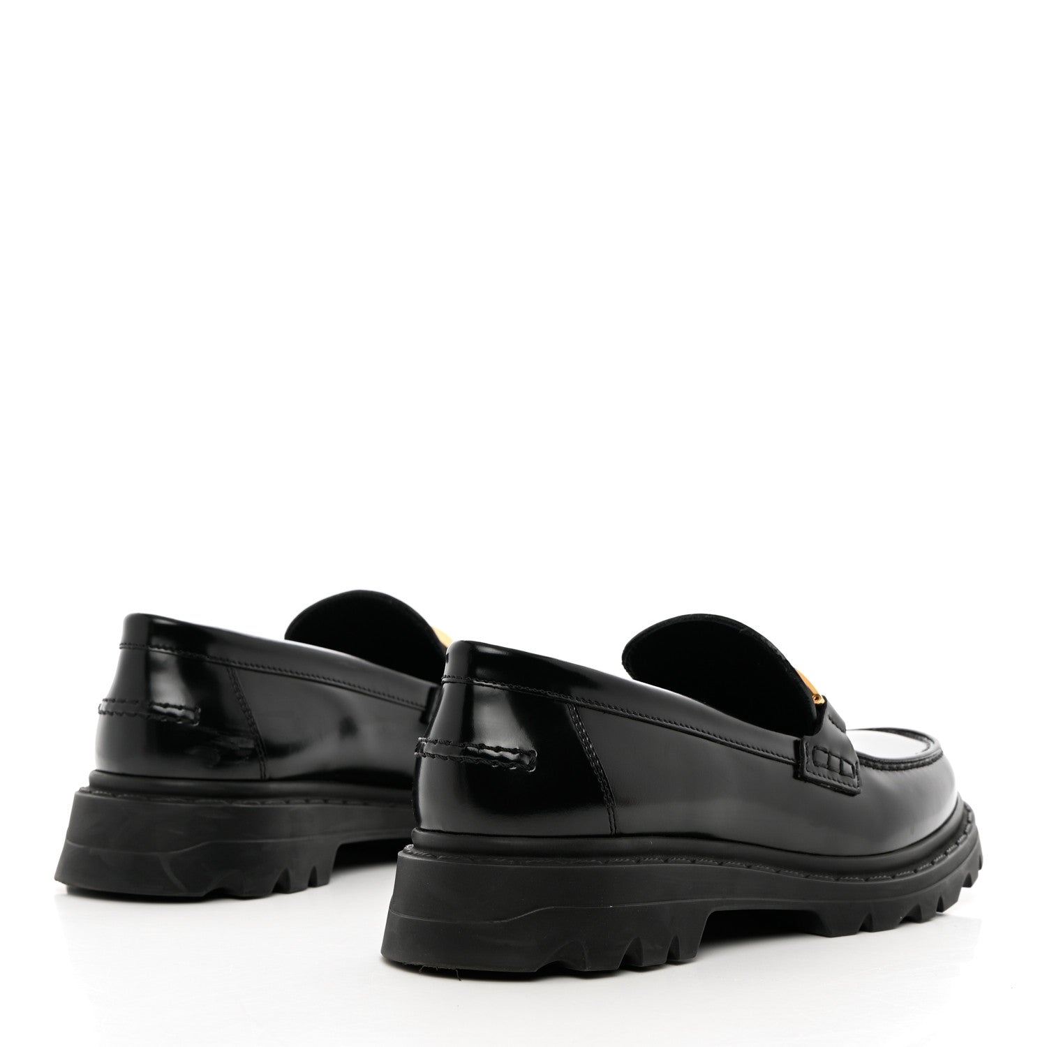Christian Dior Brushed Calfskin Dior Code Lug Sole 15mm Loafers 37 Black 4 of 14