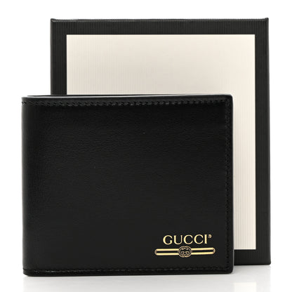 Gucci Plutone Calfskin Logo Bi-Fold Wallet Black 8 of 8