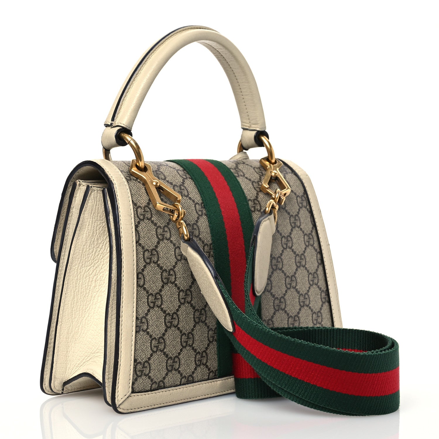 Gucci GG Supreme Monogram Small Queen Margaret Top Handle Bag White 3 of 14