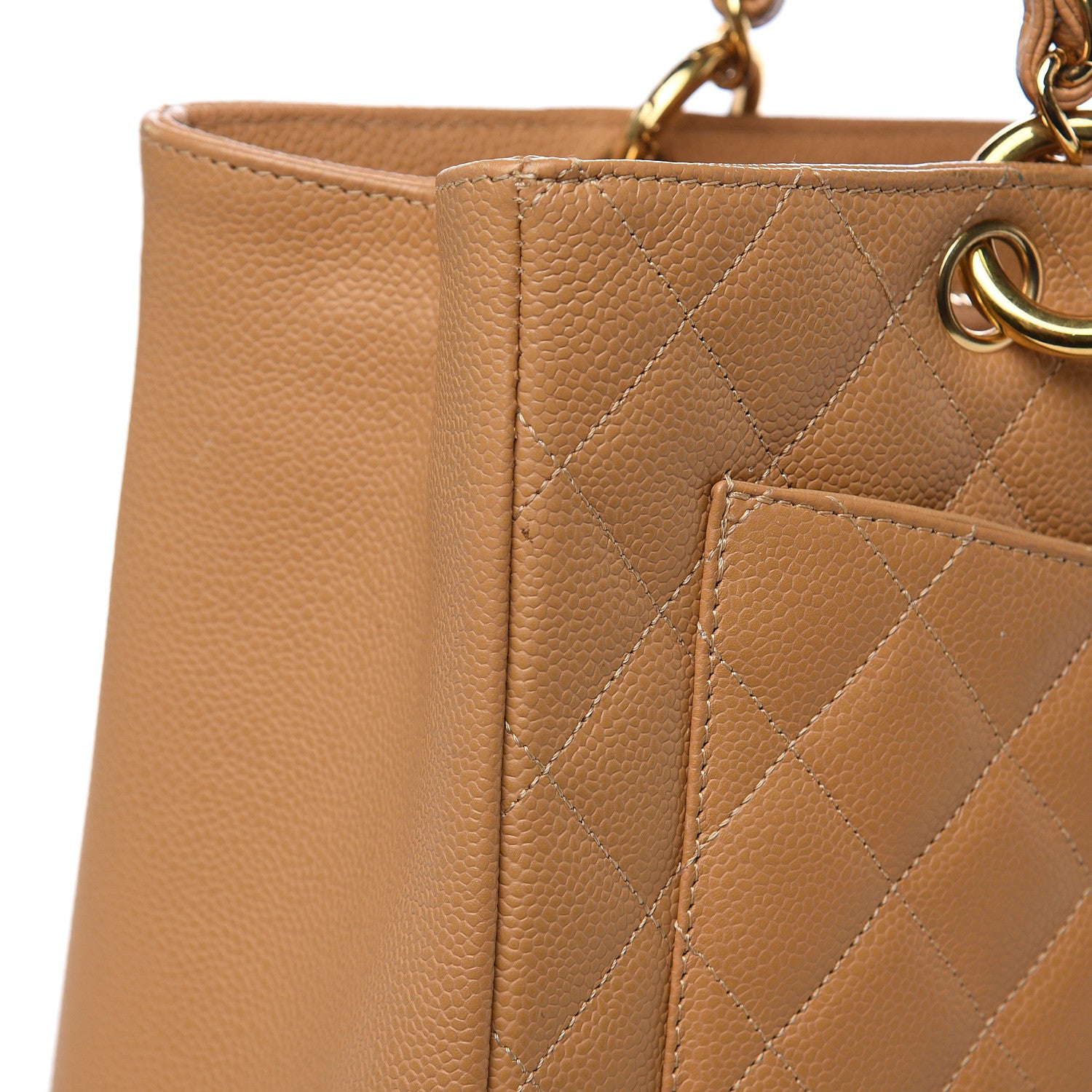 Chanel Caviar Quilted Grand Shopping Tote GST Beige 11 of 17