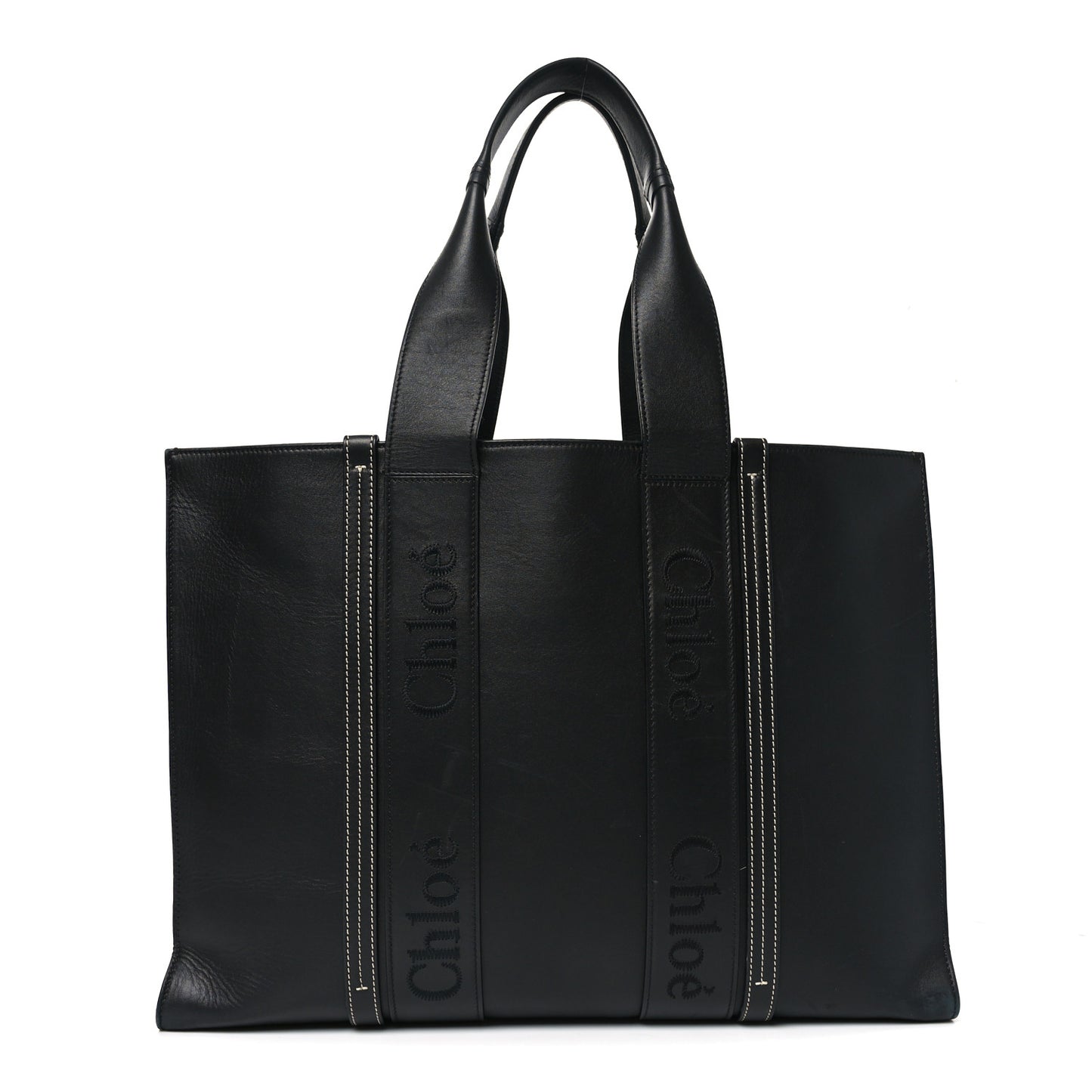 Calfskin Large Woody Tote Black