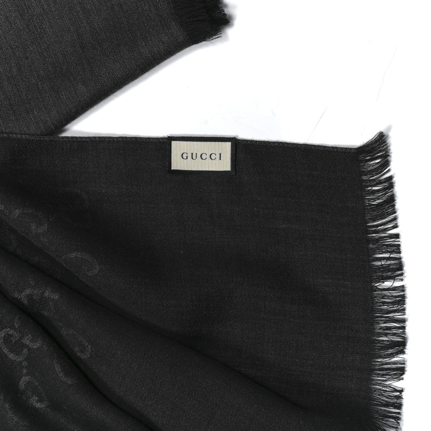 Wool Silk GG Monogram GGNat Scarf Black Anthracite