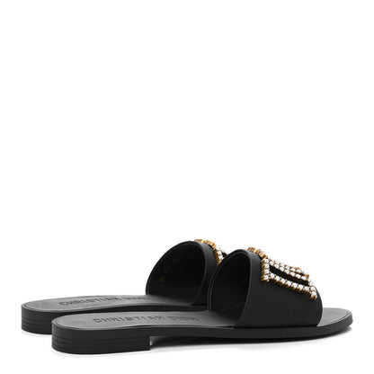 Christian Dior Matte Calfskin Pearl Dio(r)evolution Slide Sandals 39 Black 4 of 10