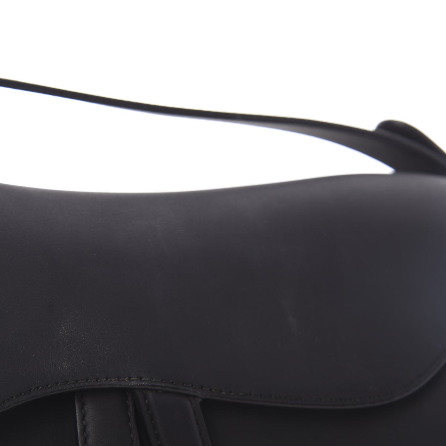 Ultra Matte Calfskin Saddle Bag Black