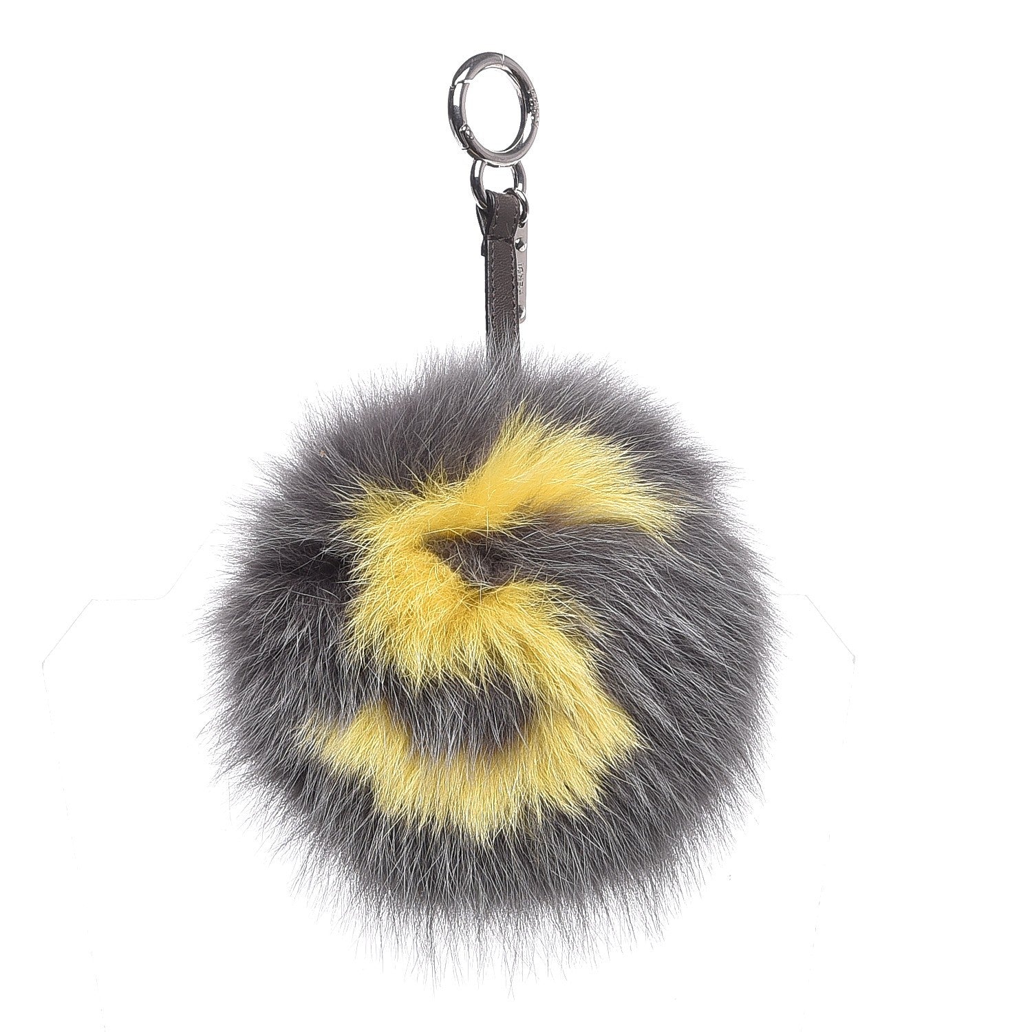 Fendi Fox Fur S ABCharm Bag Charm Grey Yellow 1 of 4