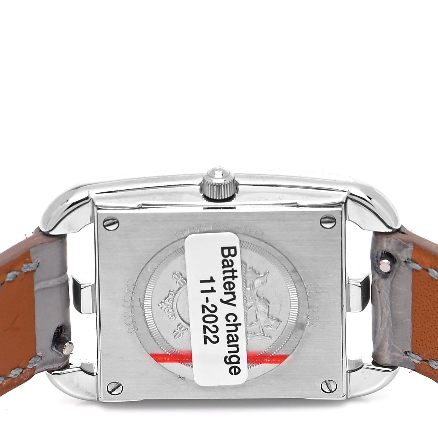 Stainless Steel Alligator Diamond Bezel Grey Sapphire Mother of Pearl 23mm Cape Cod Quartz Watch Gris Perle