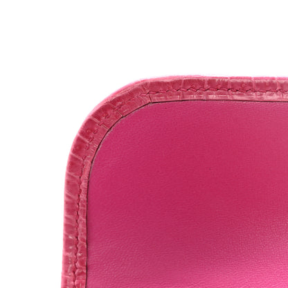 Hermes Shiny Niloticus Crocodile Jige Elan 29 Clutch Rose Tyrien 9 of 9