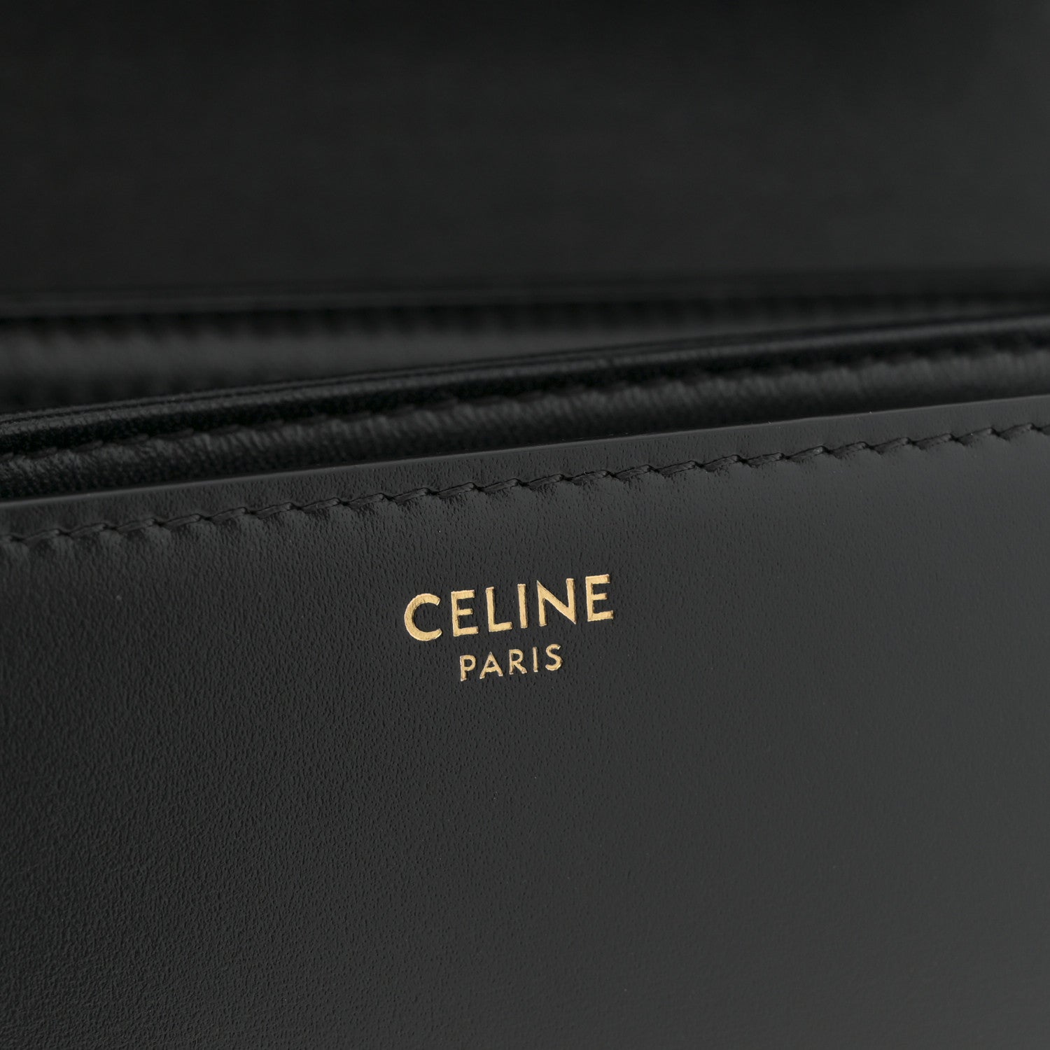 Celine Shiny Calfskin Medium Triomphe Black 6 of 11