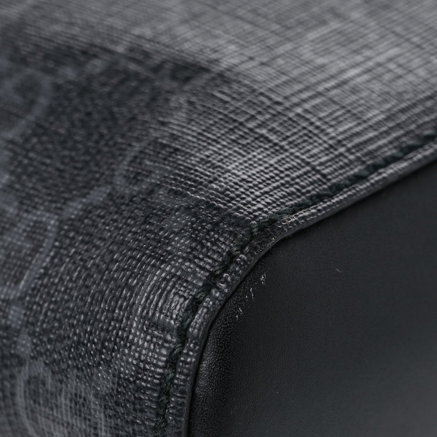 GG Supreme Monogram Appia Calfskin Web Flat Messenger Bag Black Grey