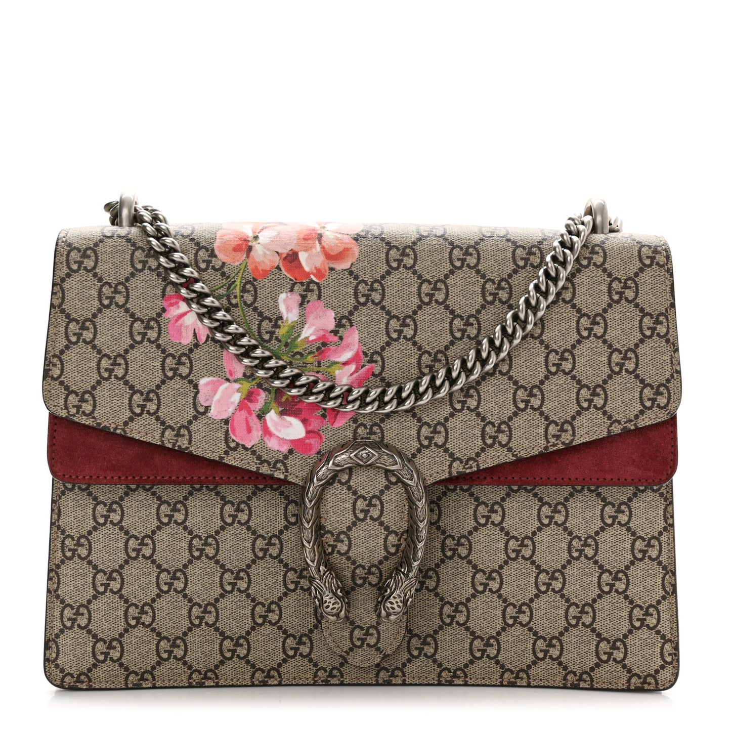 GG Supreme Monogram Blooms Medium Dionysus Shoulder Bag Beige Multicolor Dry Rose