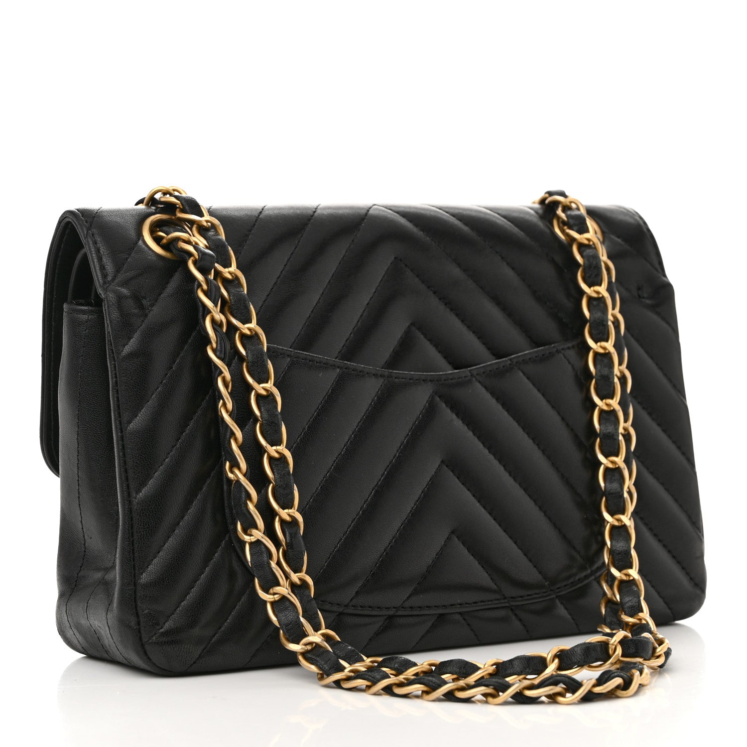 Chanel Lambskin Chevron Quilted Small Double Flap Black 3 of 14