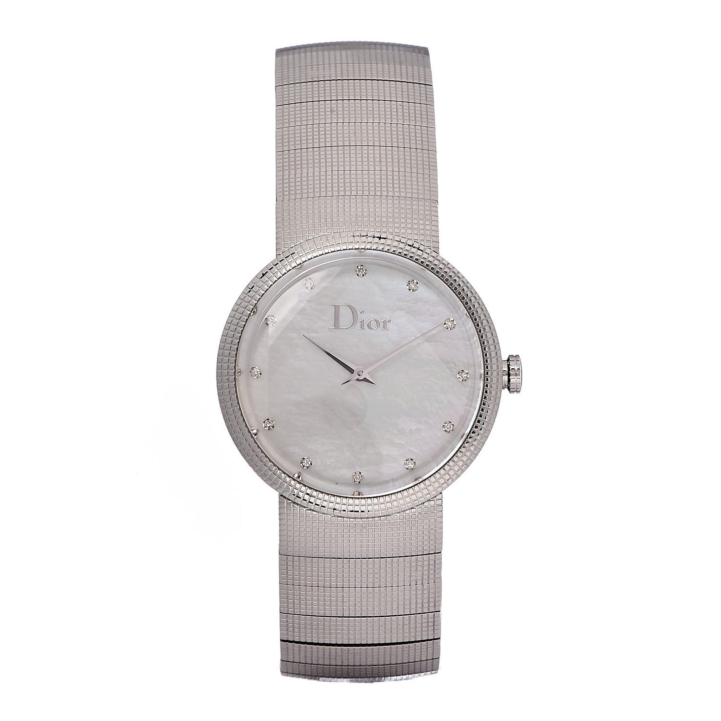 Stainless Steel Diamond Mother of Pearl 33mm La D De Dior Quartz Watch