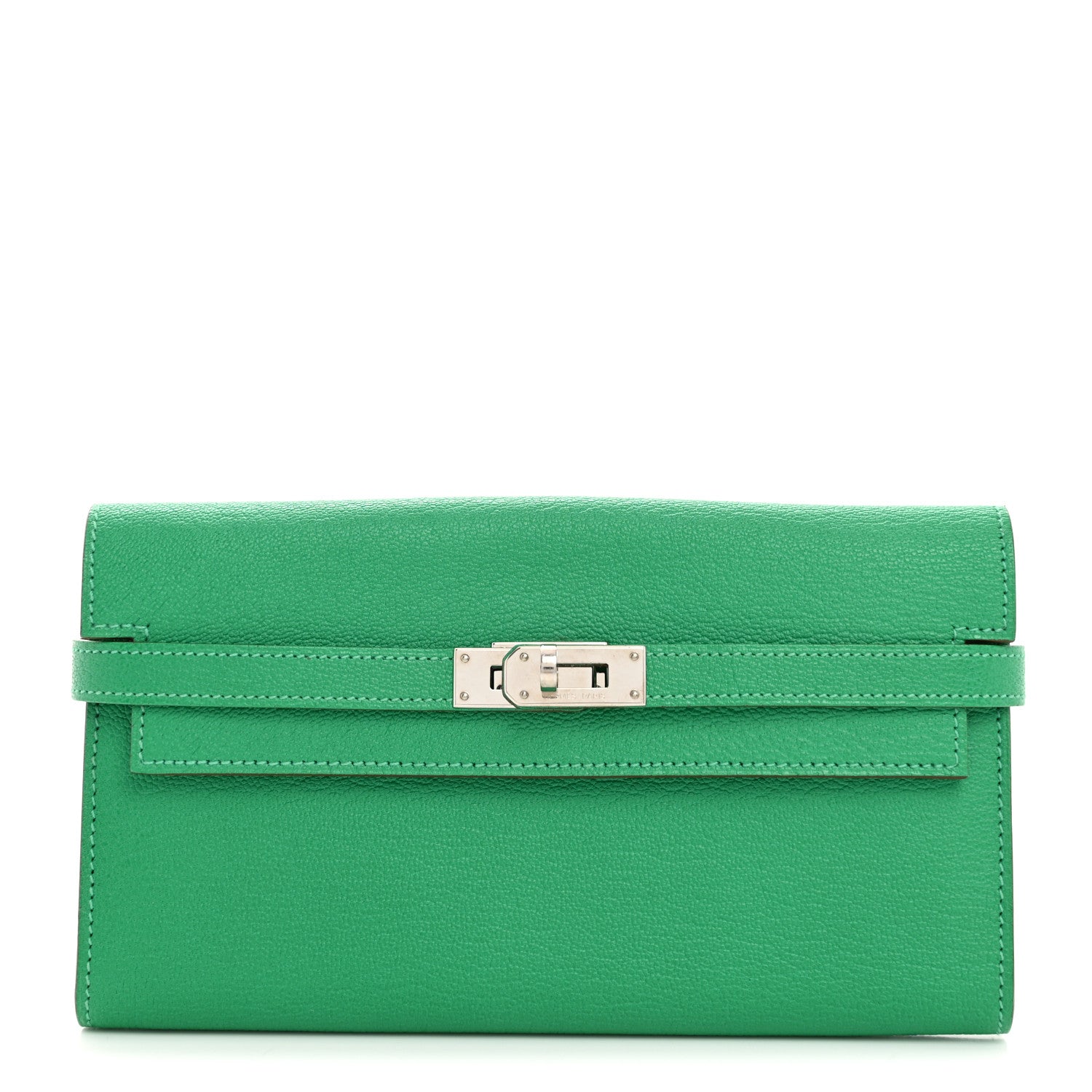 Hermes Chevre Mysore Kelly Longue Wallet Menthe 1 of 8
