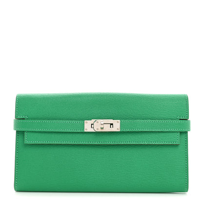 Hermes Chevre Mysore Kelly Longue Wallet Menthe 1 of 8