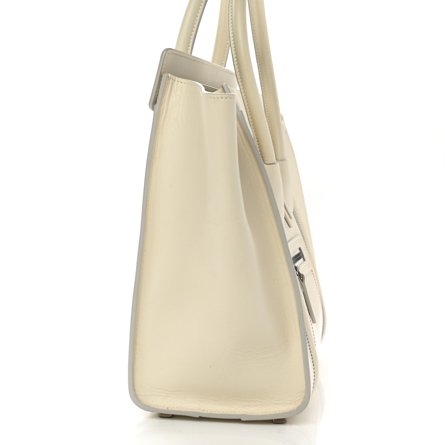 Celine Smooth Calfskin Multicolor Double Stitching Micro Luggage White 11 of 14