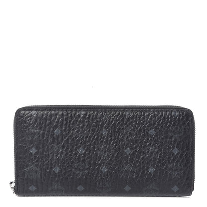 MCM Visetos Large Zip Around Wallet Black 1 of 7