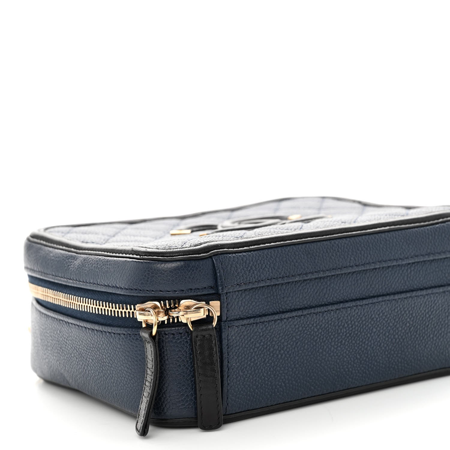 Chanel Caviar Quilted Medium CC Filigree Vanity Case Navy Black 9 of 15