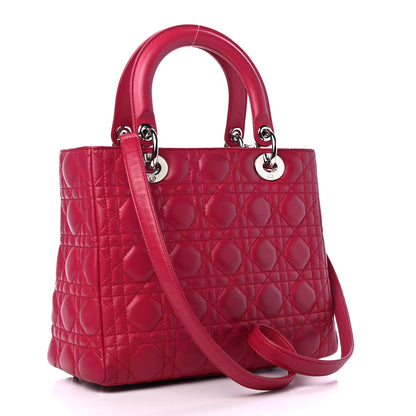Christian Dior Lambskin Cannage Medium Lady Dior Pink 2 of 4