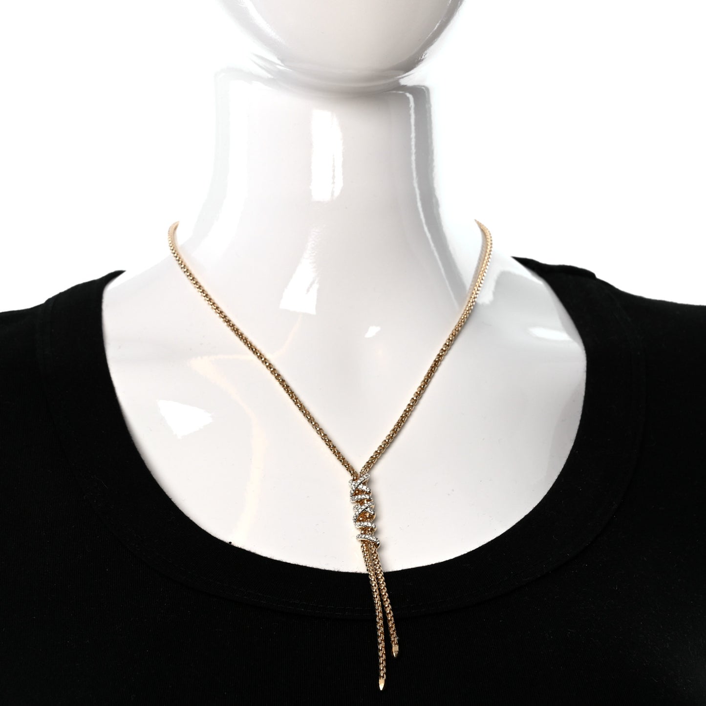 18K Yellow Gold Diamond Helena Y Necklace
