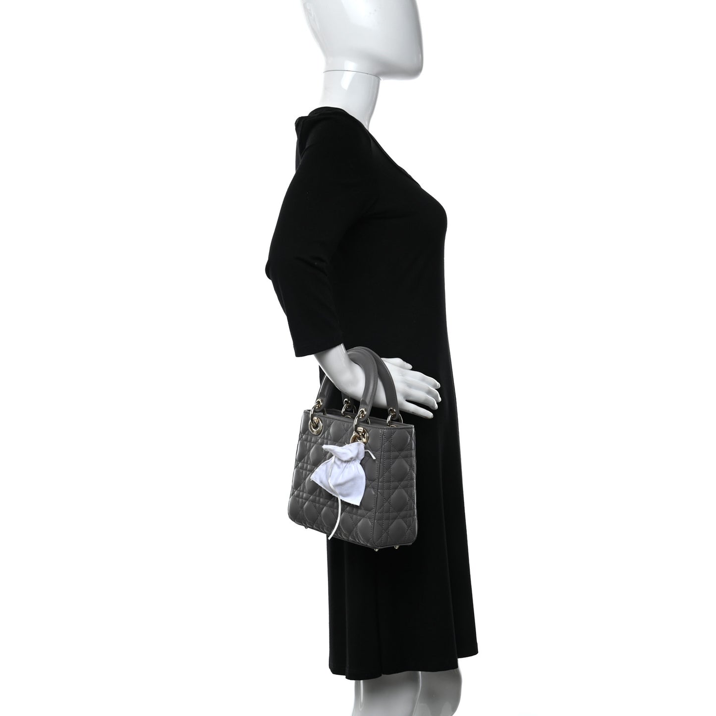 Lambskin Cannage Small My ABCDior Lady Dior Grey