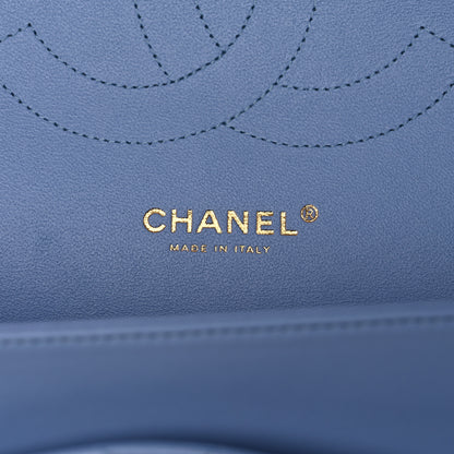 Chanel Lambskin Quilted Jumbo Double Flap Light Blue 6 of 11