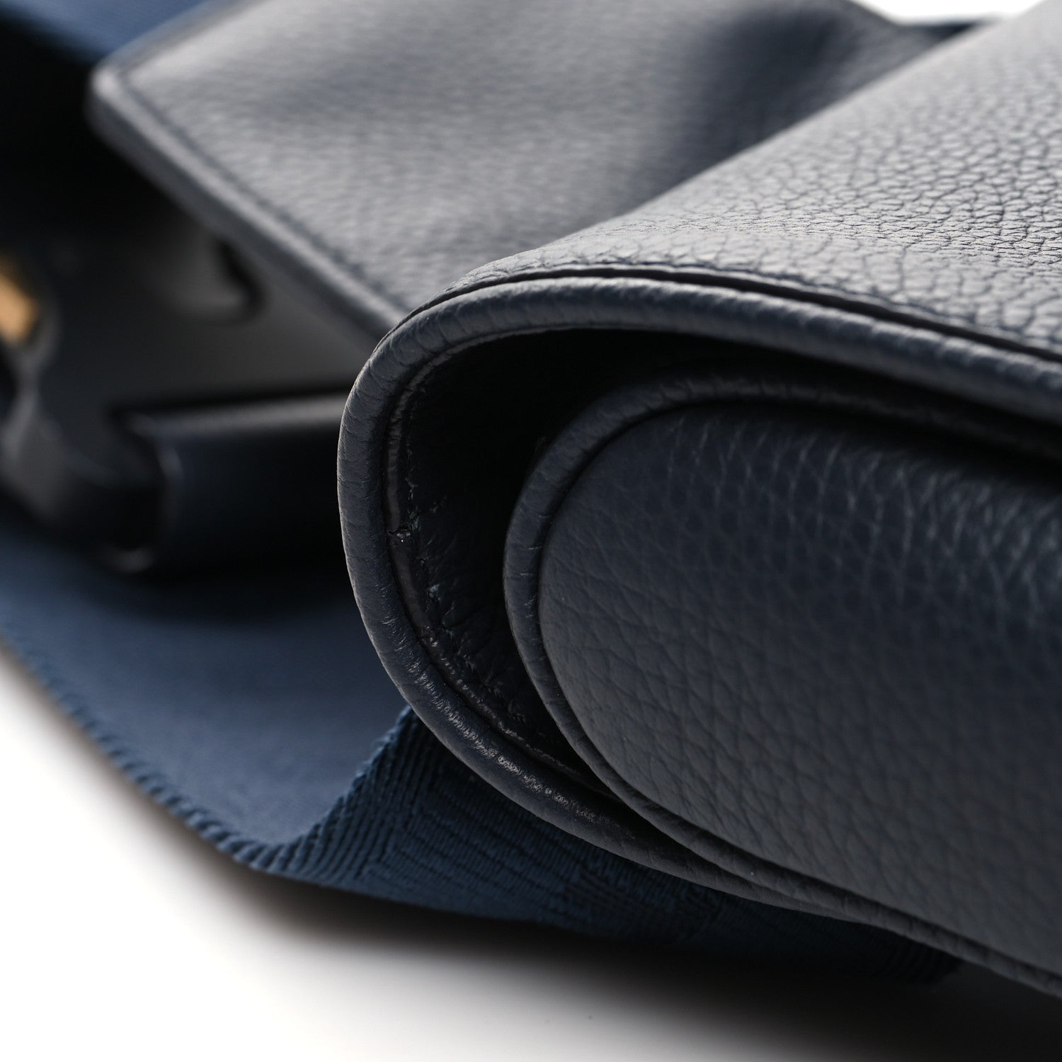 Christian Dior Grained Calfskin Saddle Bag Navy Blue 9 of 10
