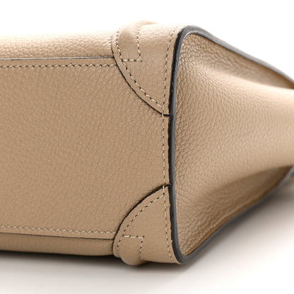 Celine Drummed Calfskin Nano Luggage Dune 10 of 15