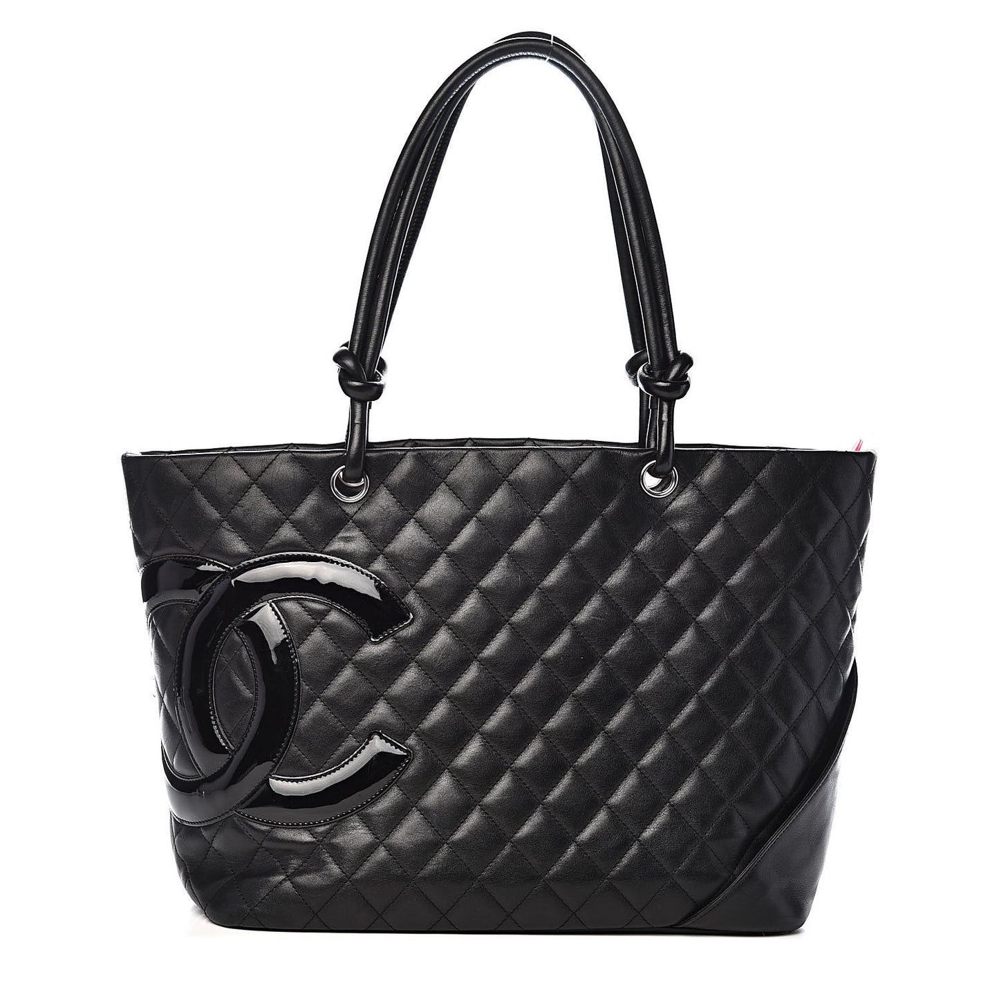 Calfskin Quilted Large Cambon Tote Black