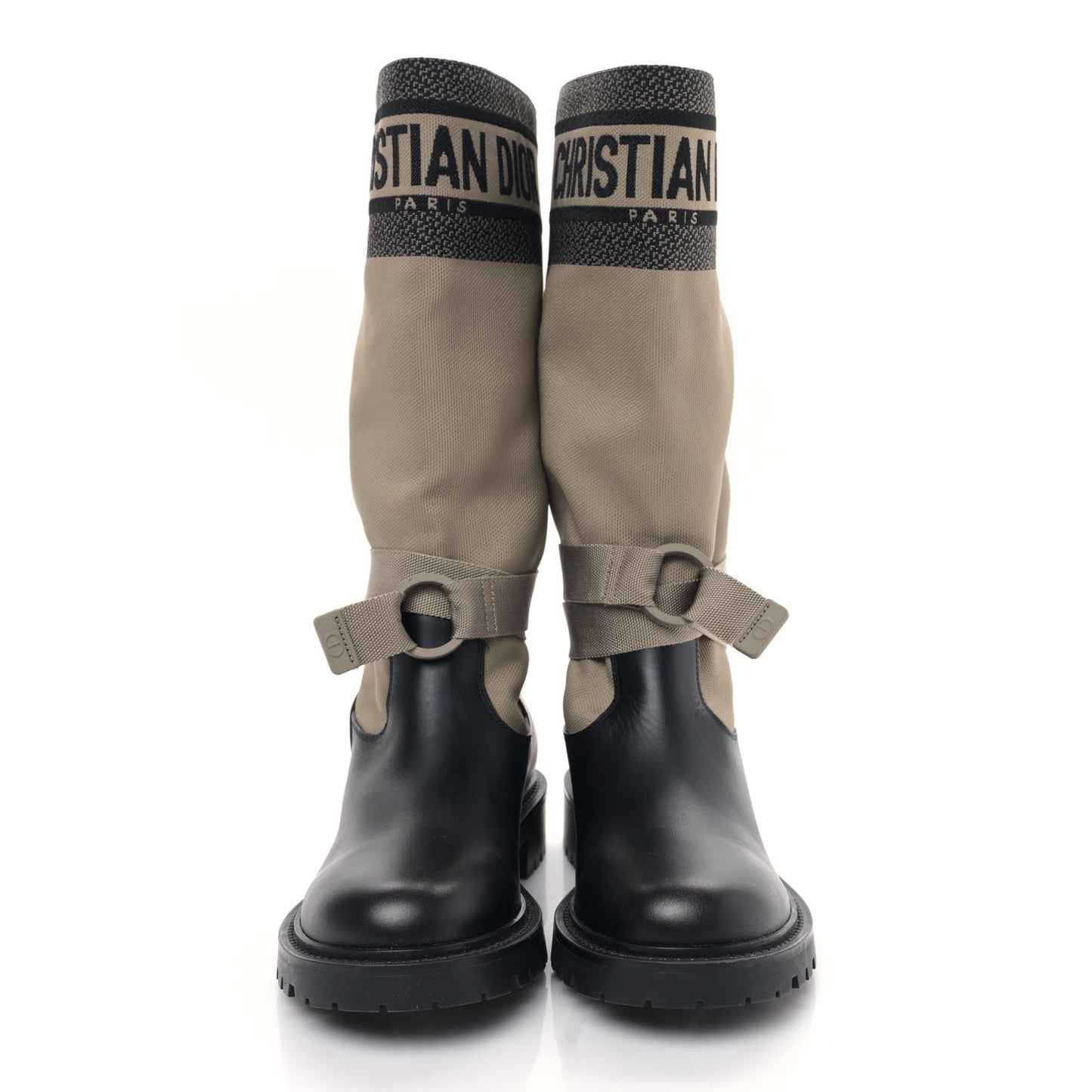 Technical Fabric Calfskin D-Major Boots 37 Taupe Black